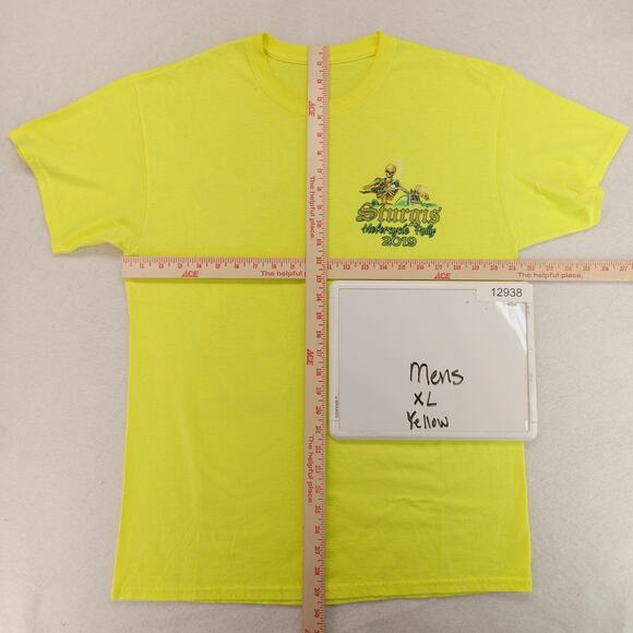 Sturgis Motorcycle Rally 2019 Graphic T Shirt Mens Size Extra Large XL Yellow - Picture 5 of 9